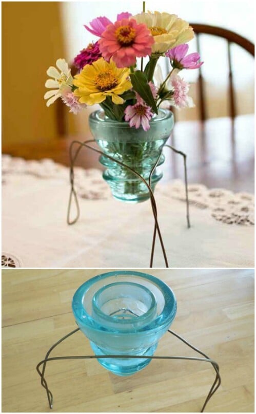 Electrical Insulator Vase Stand