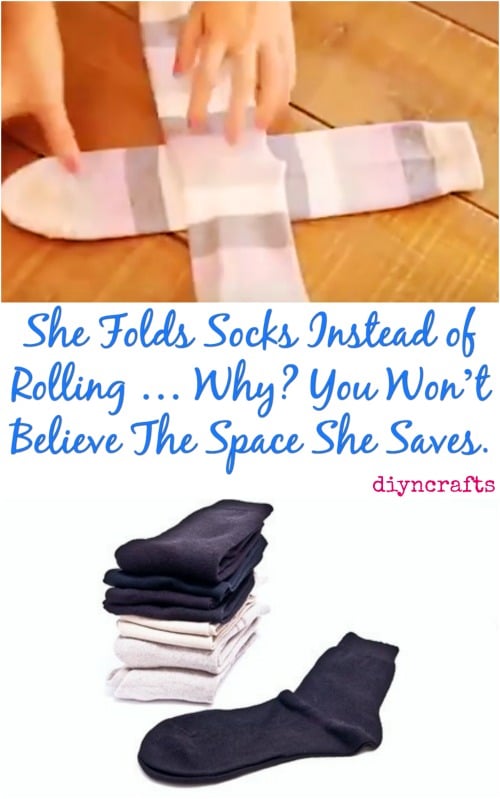 Space Saving Hack: Why Roll Socks When You Can Fold Them? {Video}