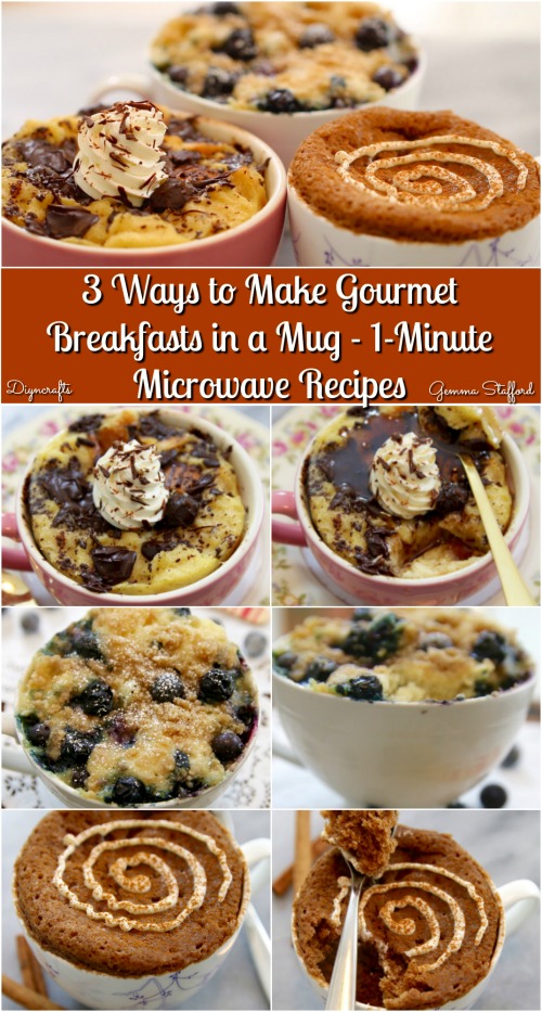 3 Ways to Make Gourmet Breakfasts in a Mug - 1-Minute Microwave Recipes {Video Recipe}