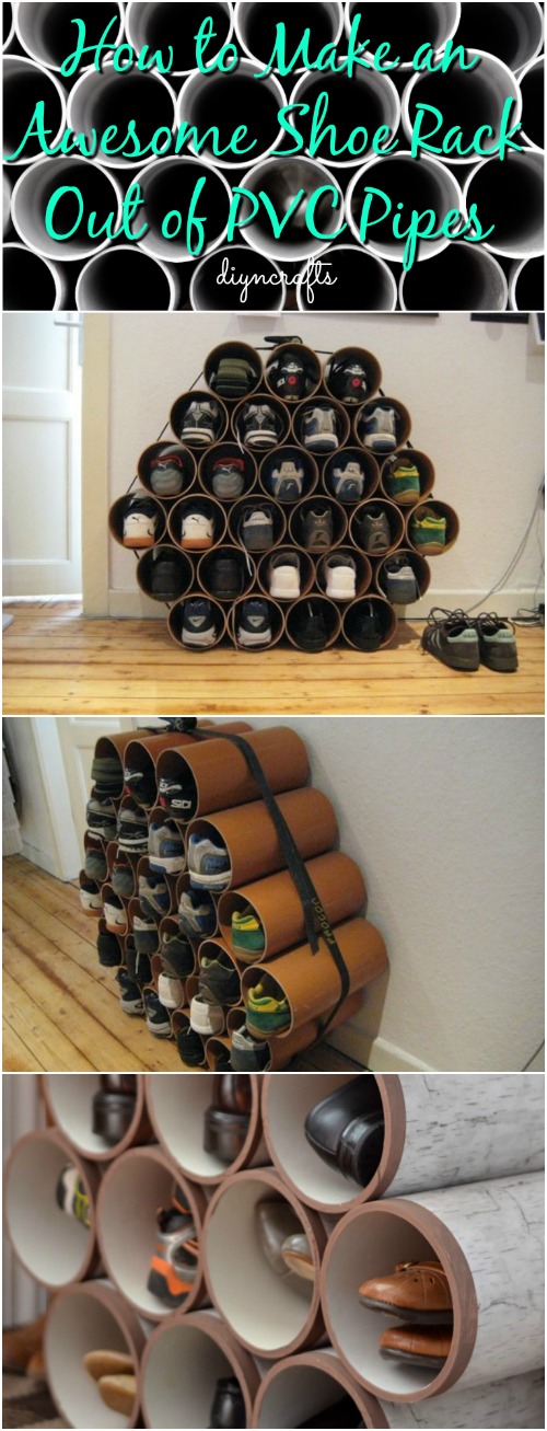 How to Make an Awesome Shoe Rack Out of PVC Pipes {Video}