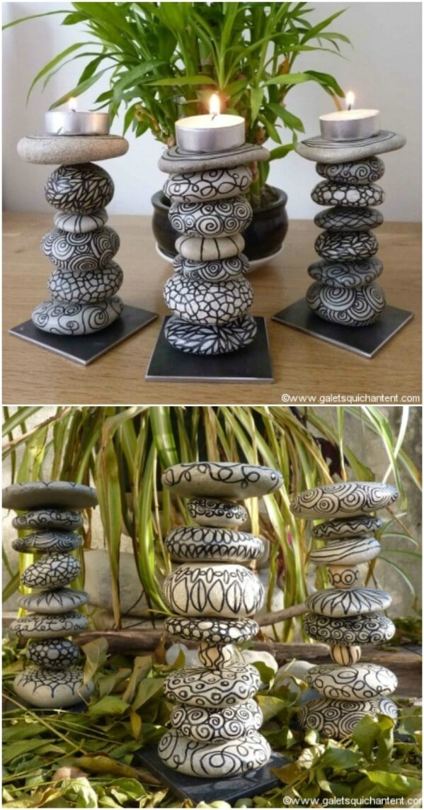 1. Stone Candle Holders