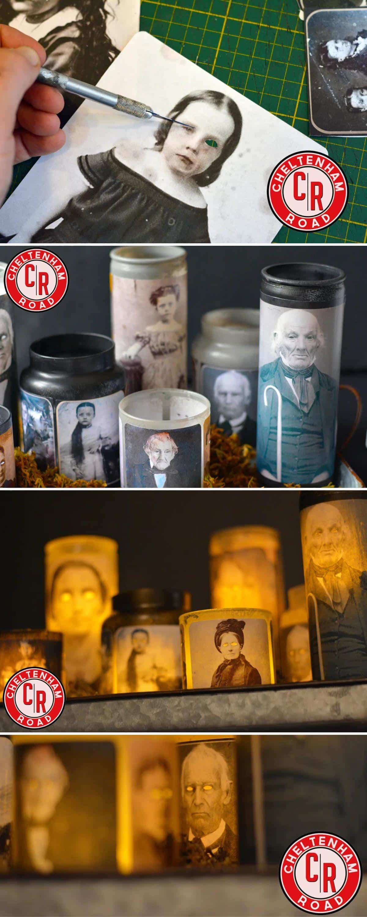 Creepy Halloween Votive Candles
