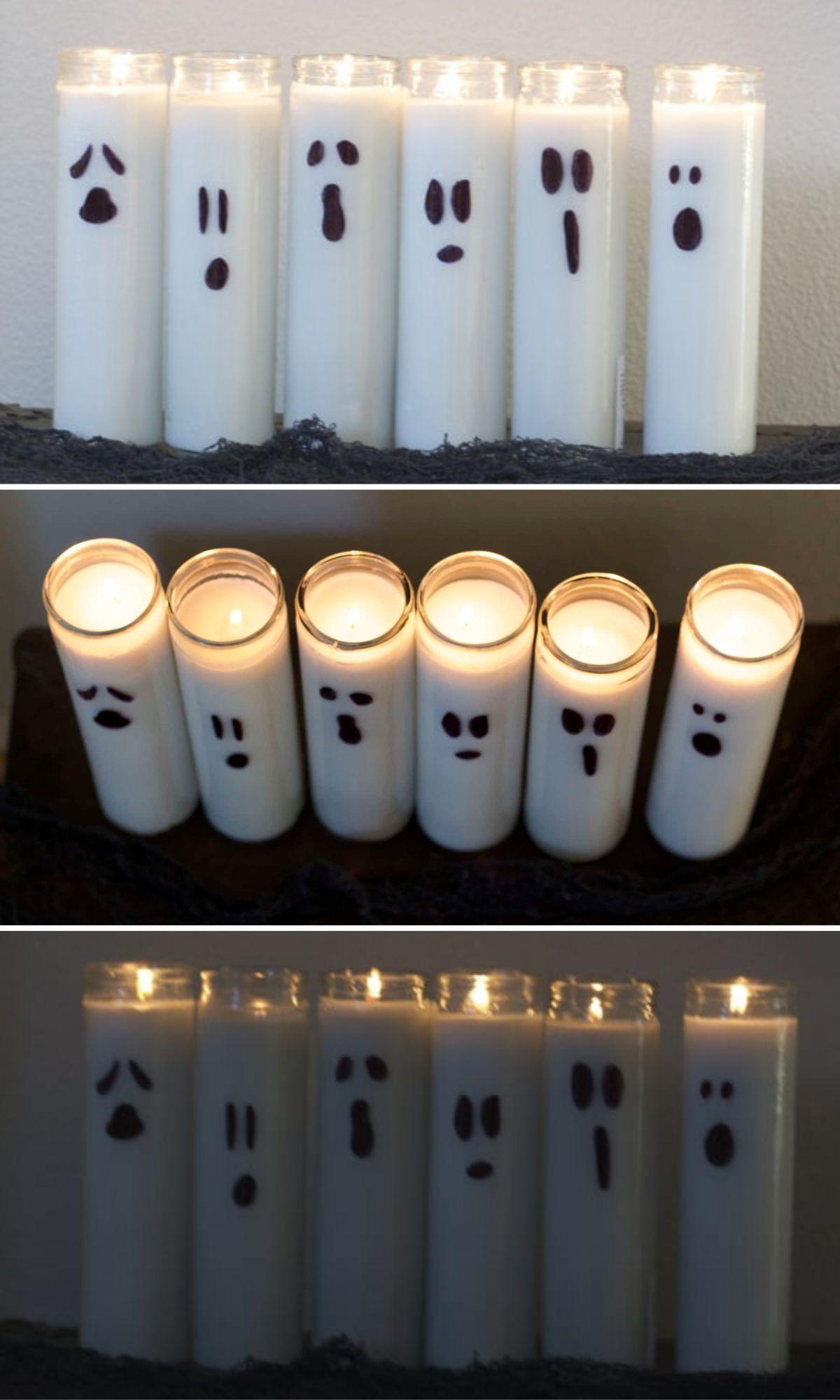 Easy $3 Ghost Candles