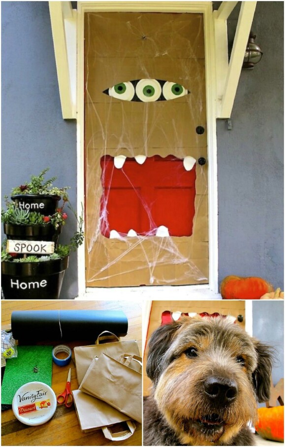 How To Make A Halloween Paper Bag Door Monster - HomeJelly