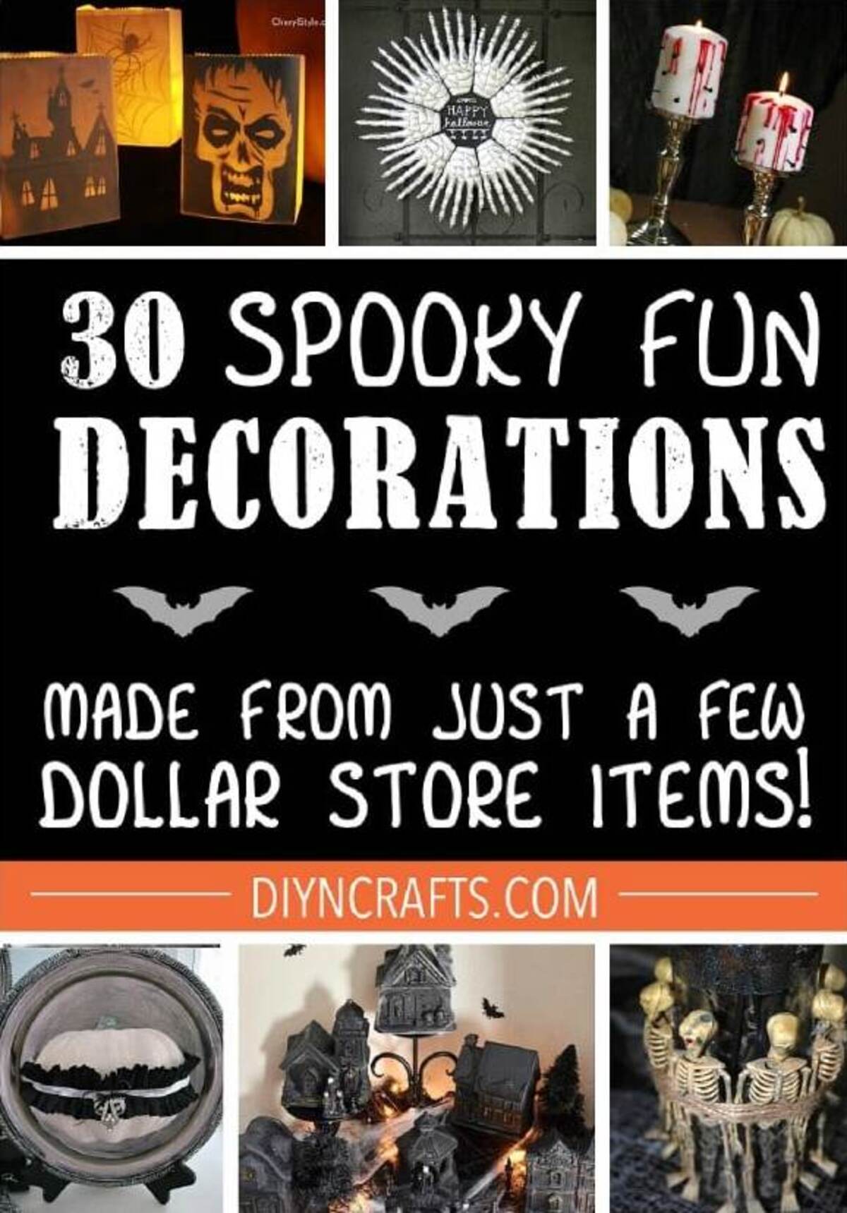 30 Frugally Decorative Dollar Store Halloween Crafts and Decorations for Spooky Fun pinterest image.
