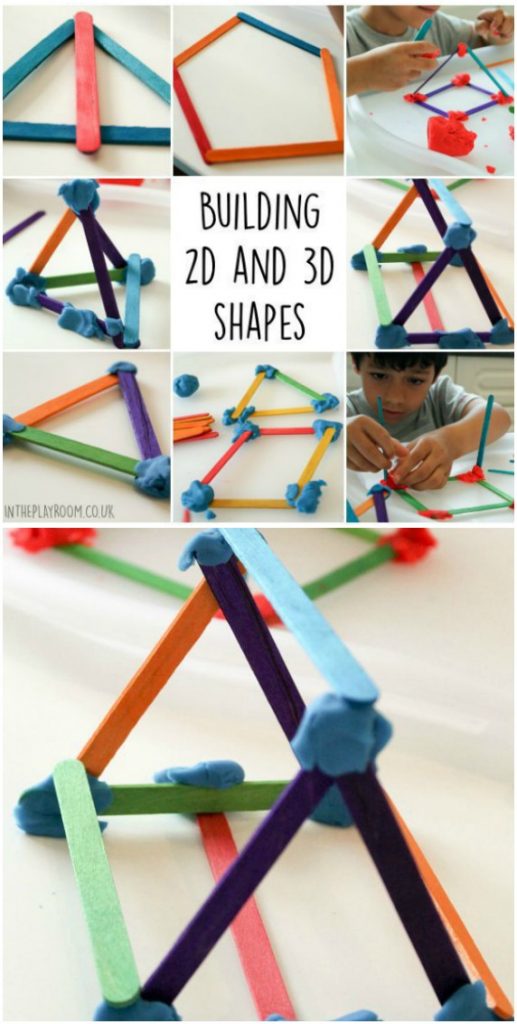 Construct 2D and 3D Shapes - Fun Playdough Games, Projects, and Activities