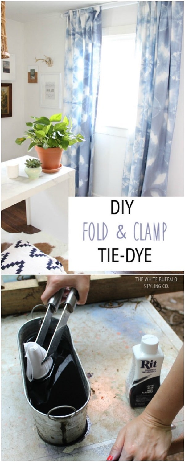 Fold And Clamp Tie-Dye Curtains