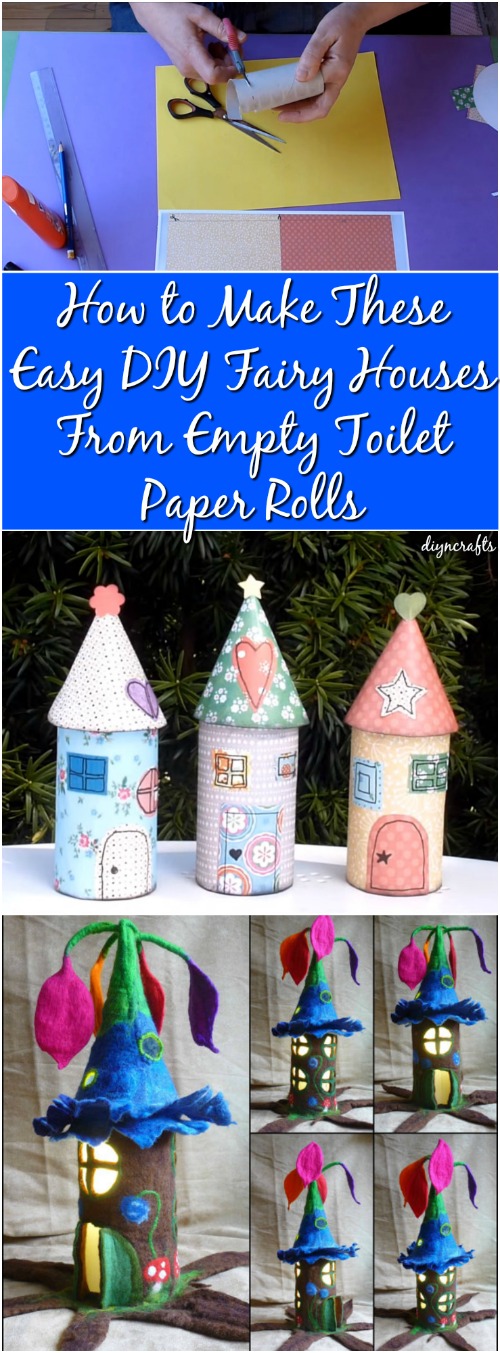 How to Make These Easy DIY Fairy Houses From Empty Toilet Paper Rolls {Cute project}