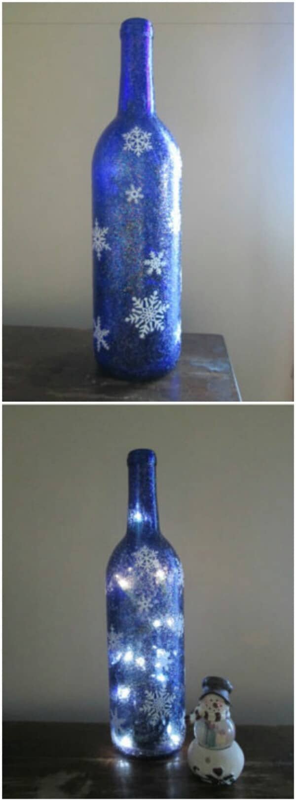 Snowflake Wine Bottle Light