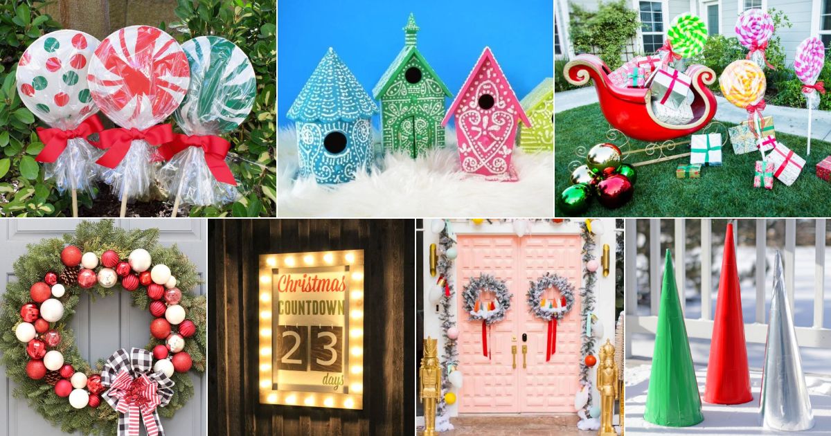51 Stunning DIY Outdoor Christmas Decorations facebook image.