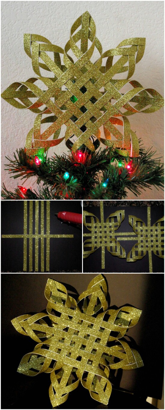 Woven Paper Star Christmas Tree Topper
