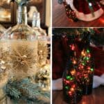 festive wine bottles diy