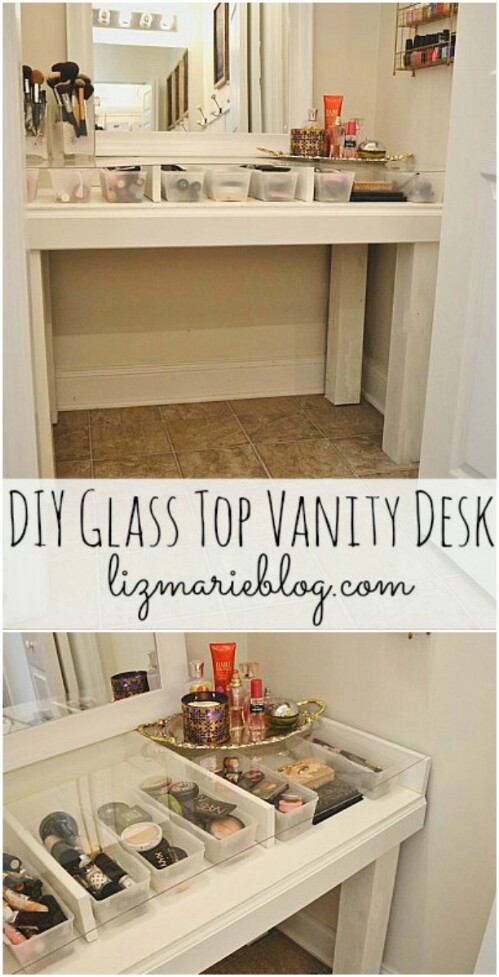 Glass Top Makeup Vanity