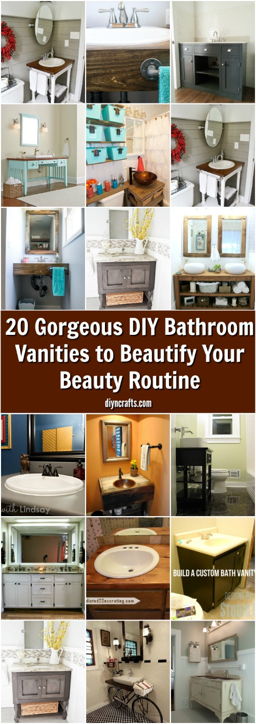  20 Vanities phòng tắm DIY tuyệt đẹp để làm đẹp thói quen làm đẹp của bạn 