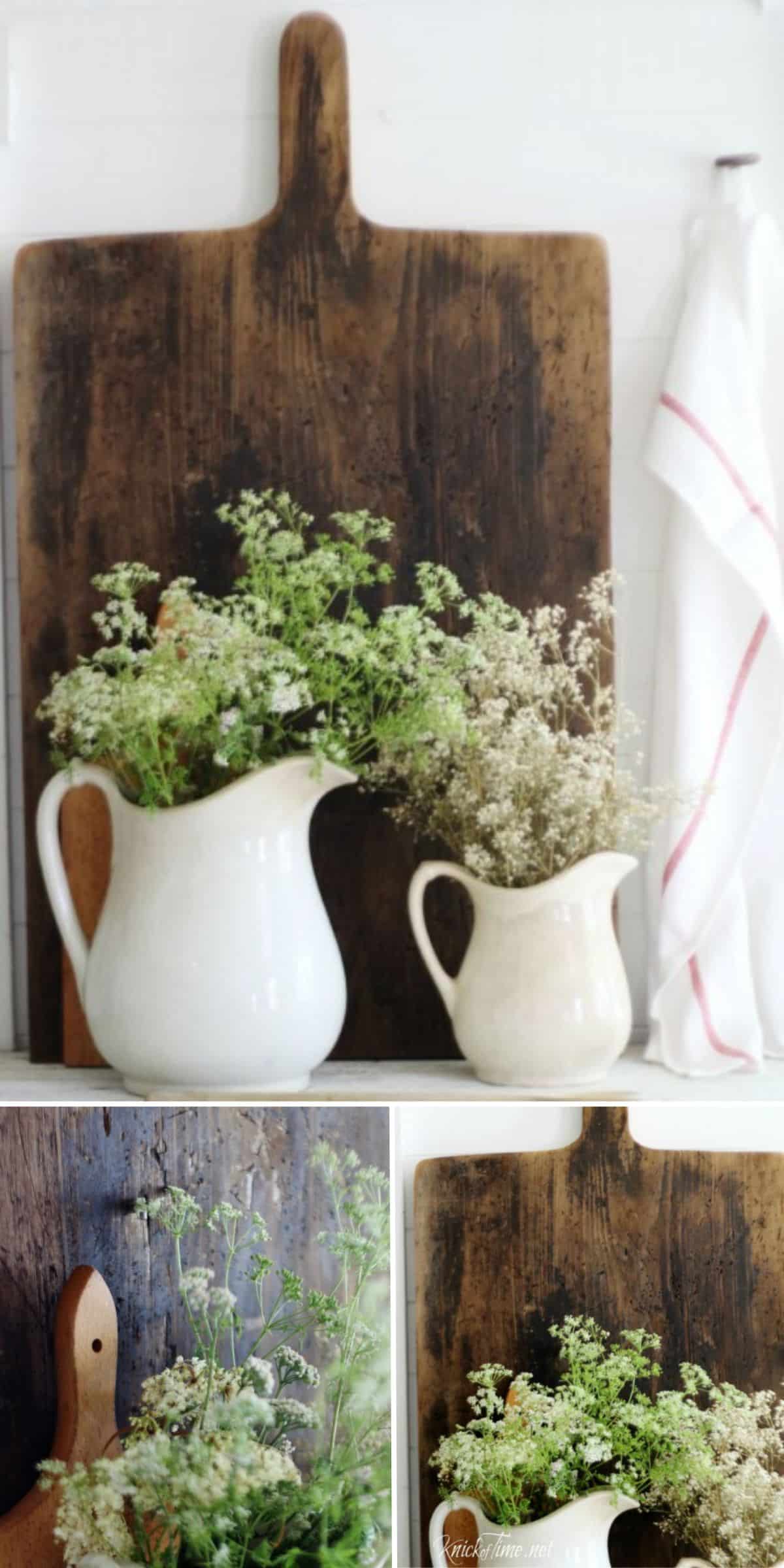 DIY Antique Style Cutting Board collage.