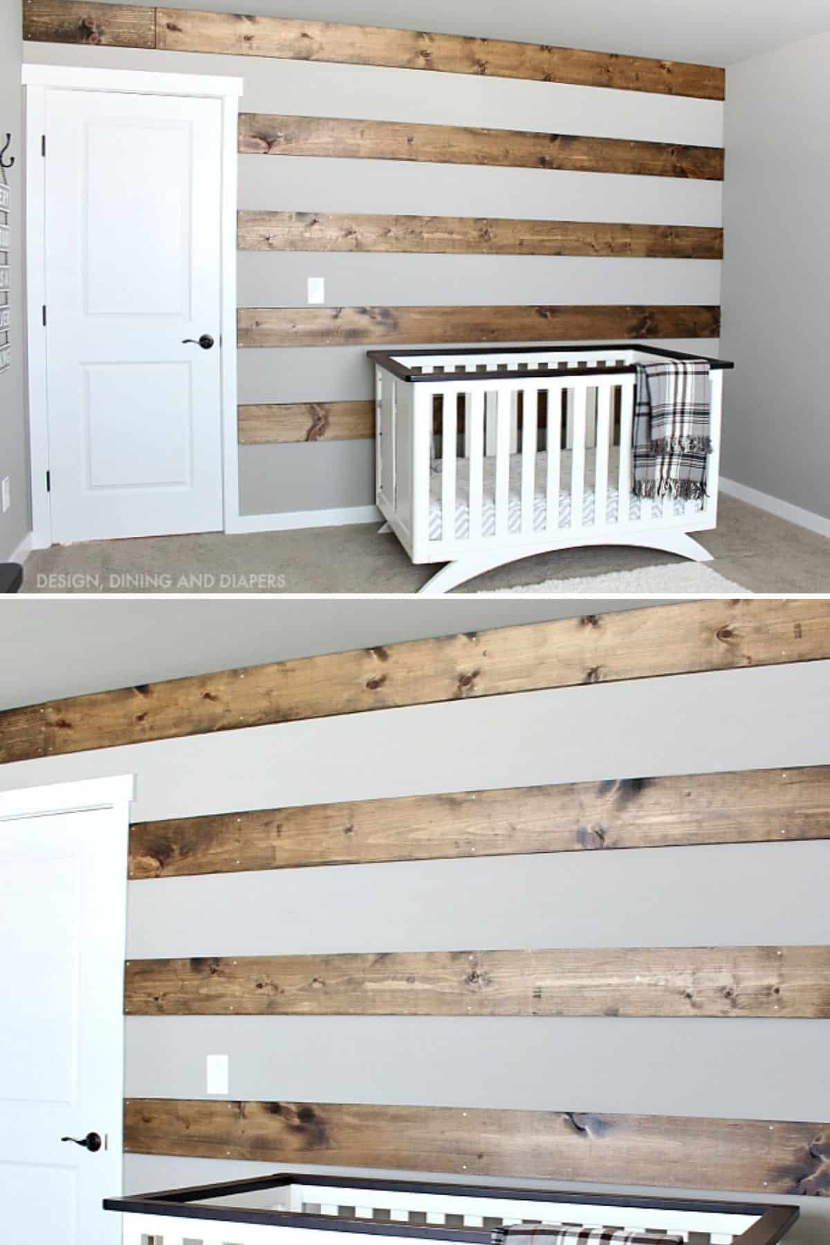 DIY Wood Striped Wall collage.