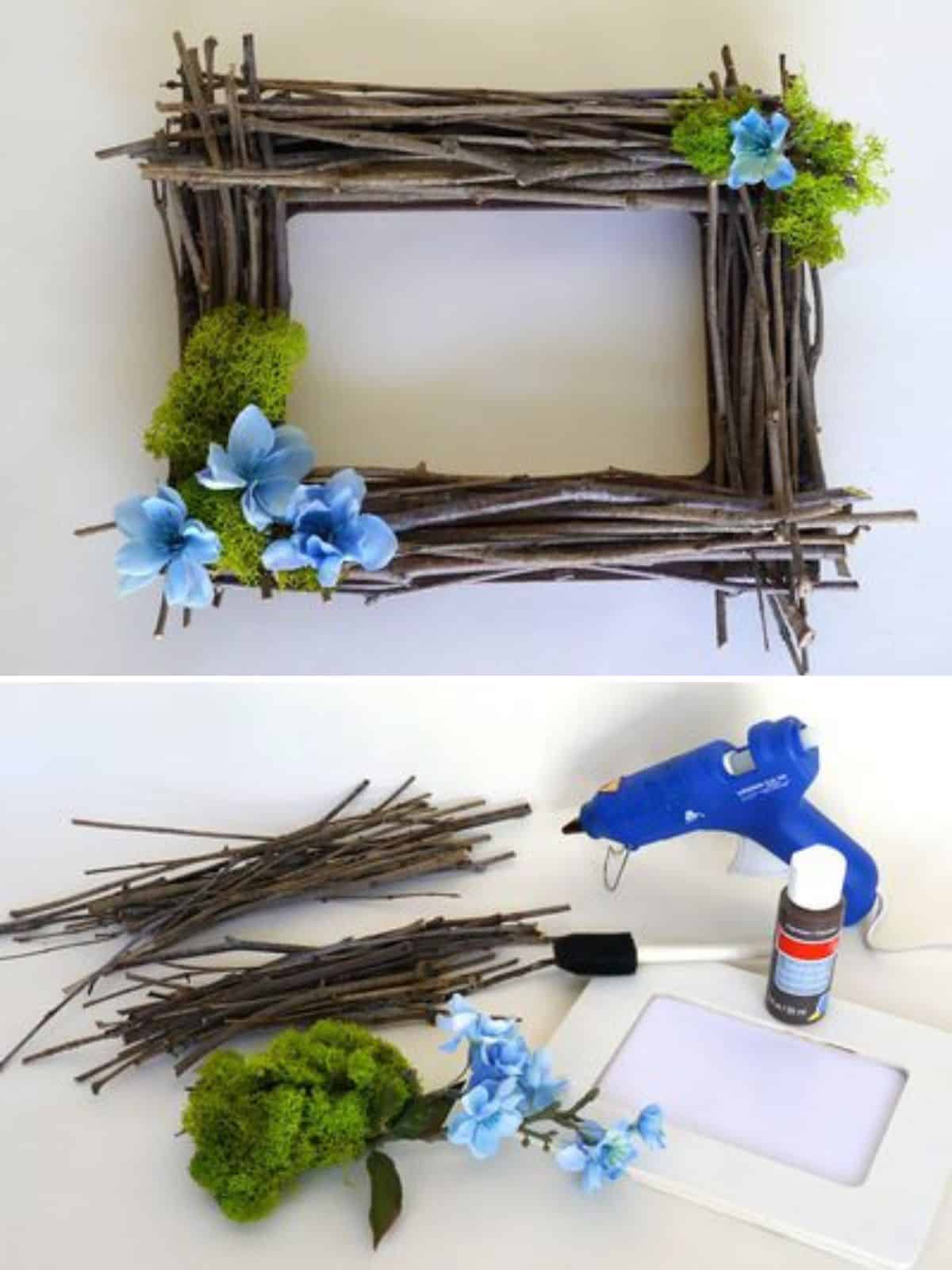 Rustic Twig Frame collage.