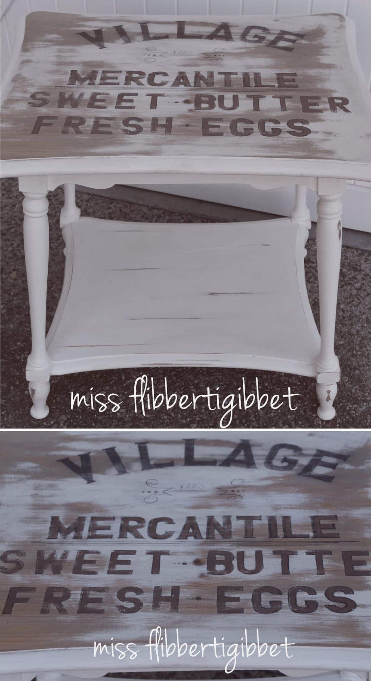 Farmhouse Accent Table collage.