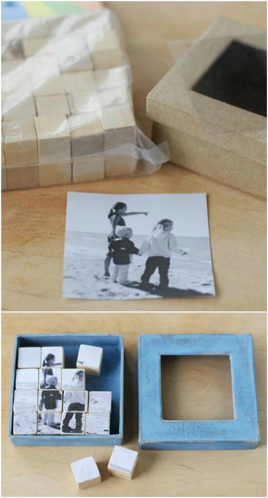 DIY Photo Puzzle Blocks