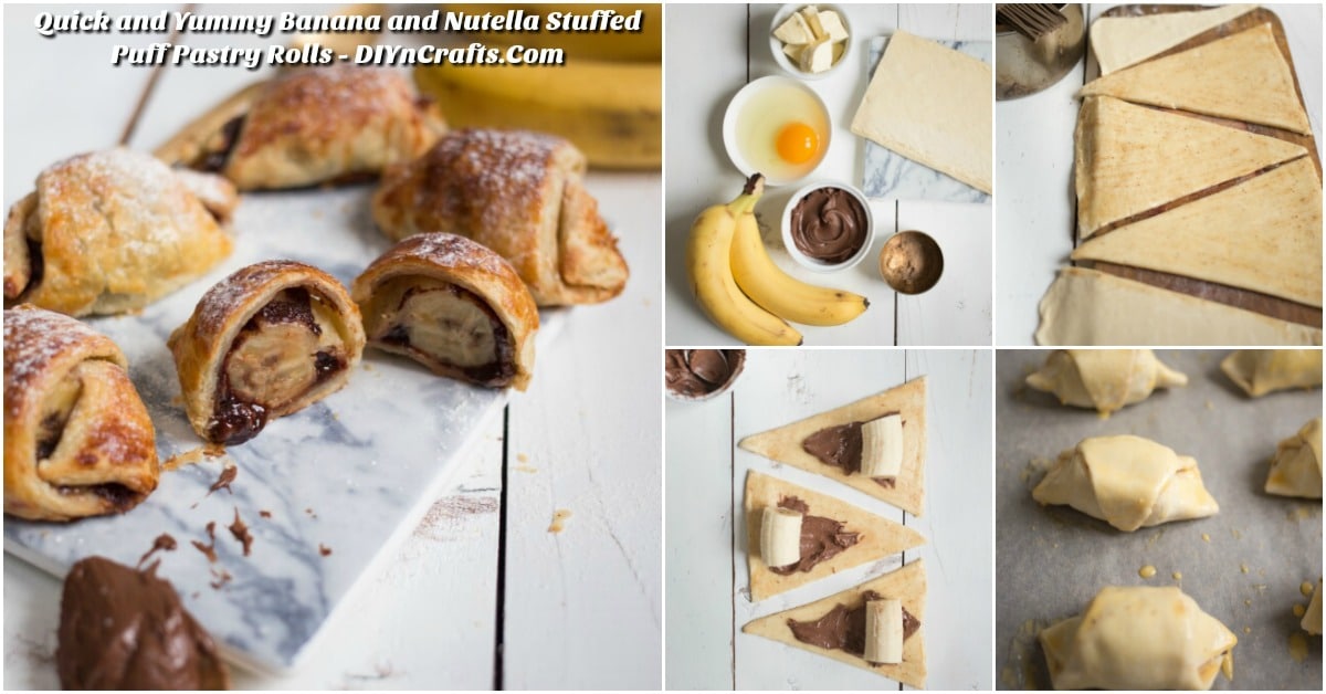 banana nutella pastry roll recipe