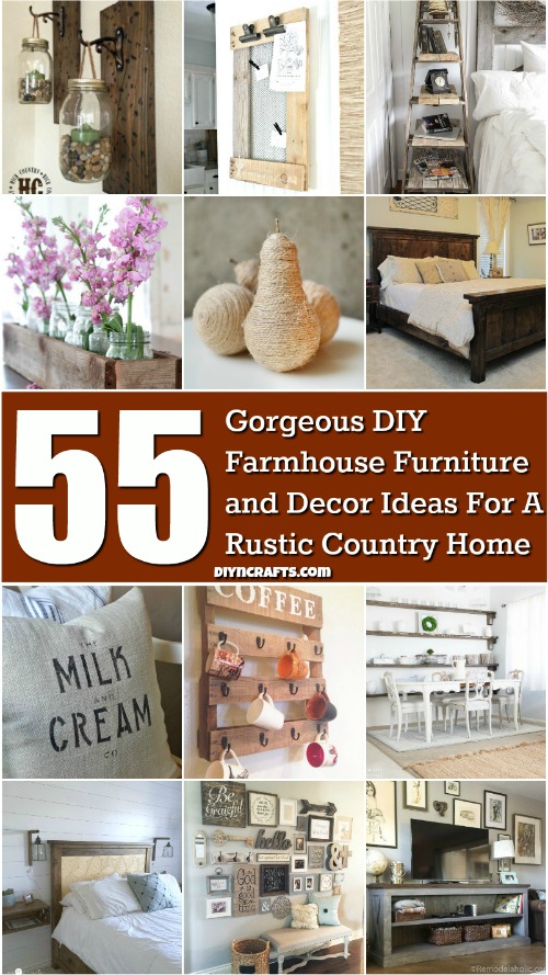 55 Gorgeous DIY Farmhouse Furniture and Decor Ideas For A Rustic Country Home {Colecție strălucitoare}