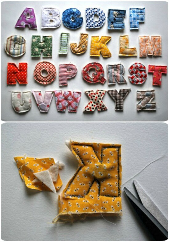 Plush Alphabet - 20 Adorably Creative Upcycling Projects To Repurpose Old Baby Clothes