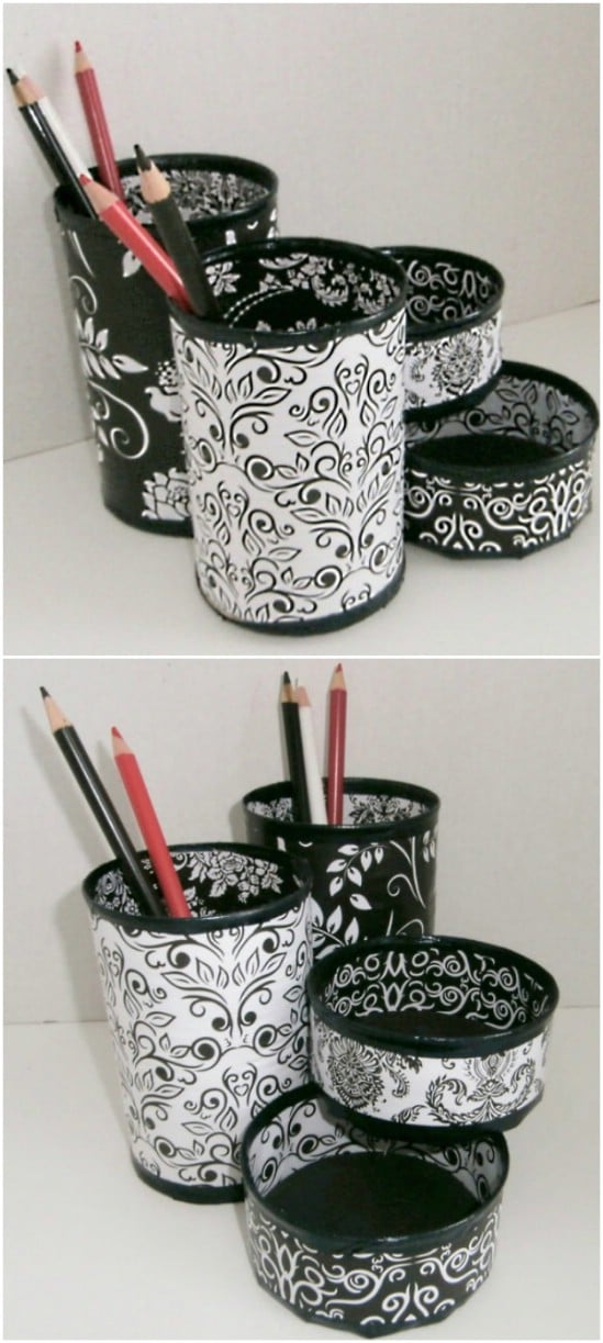 Desk Organizers - 20 Frugally Genius Ways To Upcycle Empty Tuna Cans