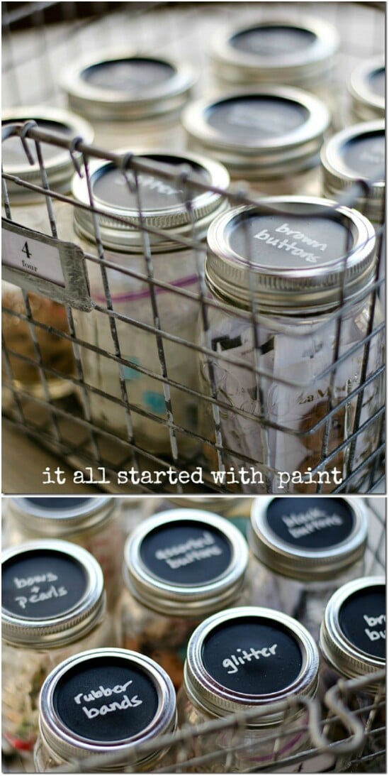 DIY Craft Storage - 30 Mind Blowing DIY Mason Jar Organizers You’ll Want To Make Right Away