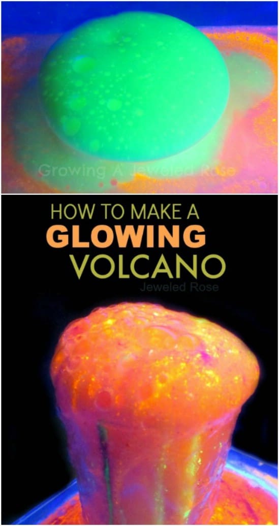 Glowing Volcano - 25 Amazingly Fun Glow In The Dark DIY Projects For Kids