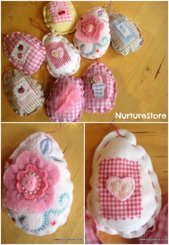 Baby Clothing Heirloom Easter Eggs - 20 Adorably Creative Upcycling Projects To Repurpose Old Baby Clothes