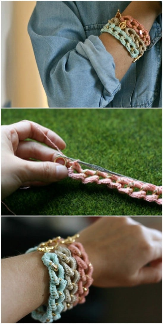 Crocheted Chain Bracelets