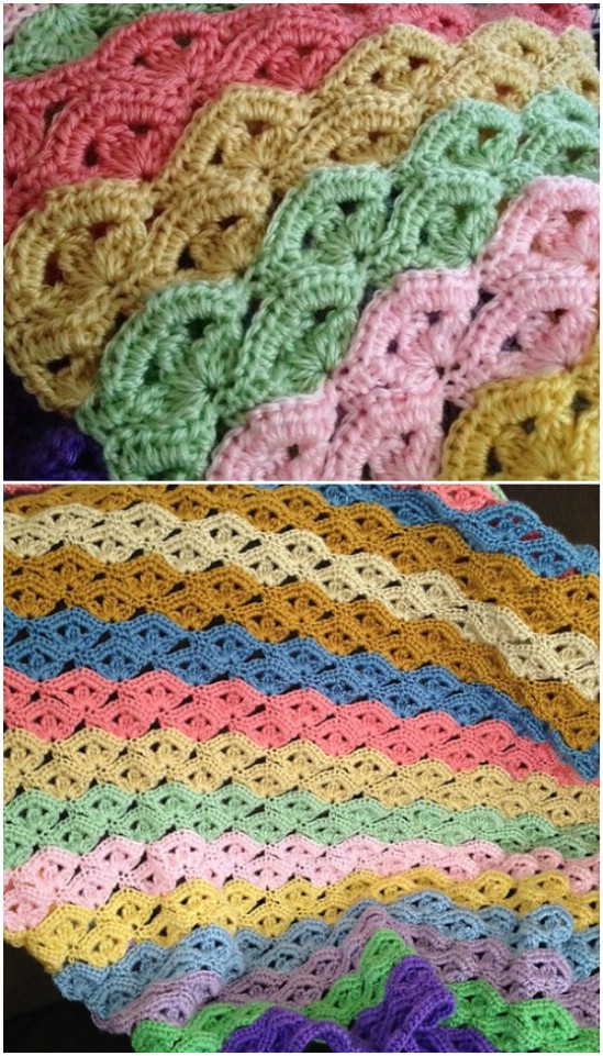 Irish Wave Crochet Blanket