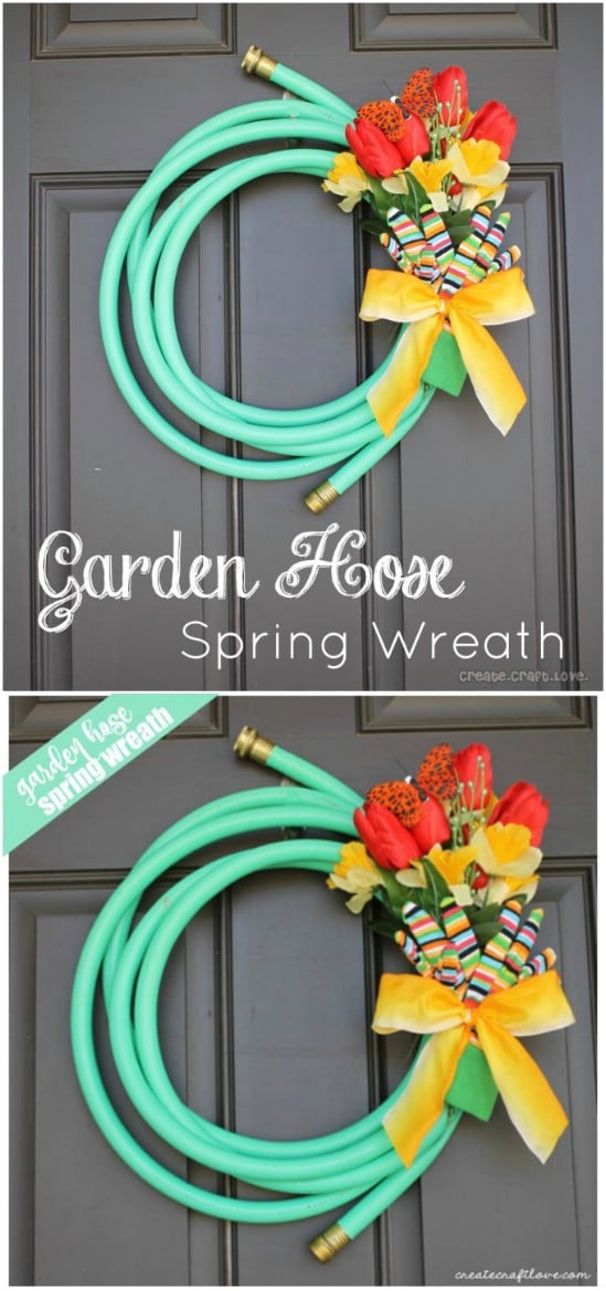 Spring Garden Hose Wreath