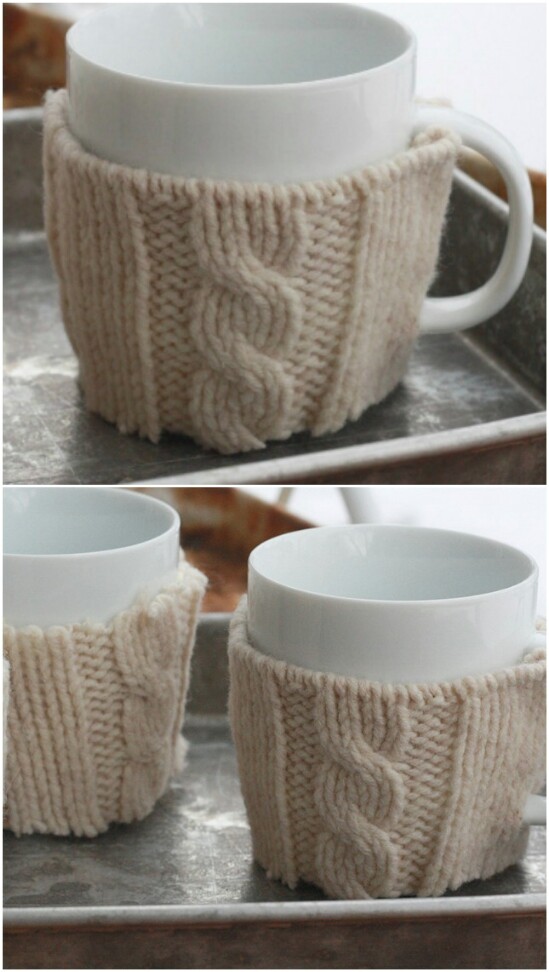 Coffee Mug Warmer - 50 Amazingly Creative Upcycling Projects For Old Sweaters