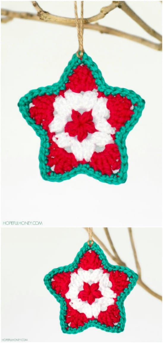 Crocheted Star Christmas Ornament