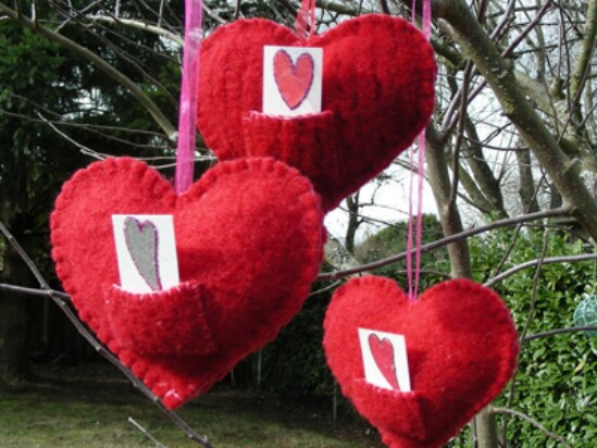 Felted Sweater Hearts - 50 Amazingly Creative Upcycling Projects For Old Sweaters