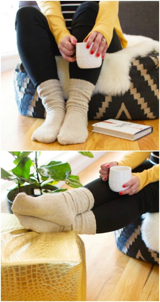 DIY Cozy Sweater Socks - 50 Amazingly Creative Upcycling Projects For Old Sweaters