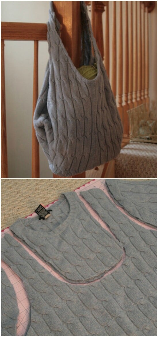 Reusable Shopping Bag - 50 Amazingly Creative Upcycling Projects For Old Sweaters
