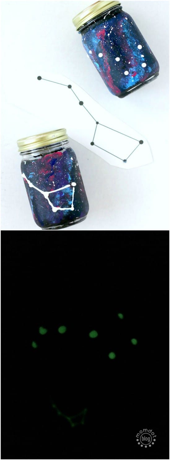 Out Of This World Constellation Jar - 25 Amazingly Fun Glow In The Dark DIY Projects For Kids