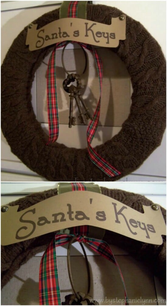 Old Sweater Wreath - 50 Amazingly Creative Upcycling Projects For Old Sweaters