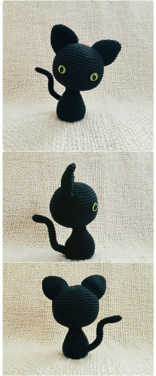 Easy Crocheted Black Cat