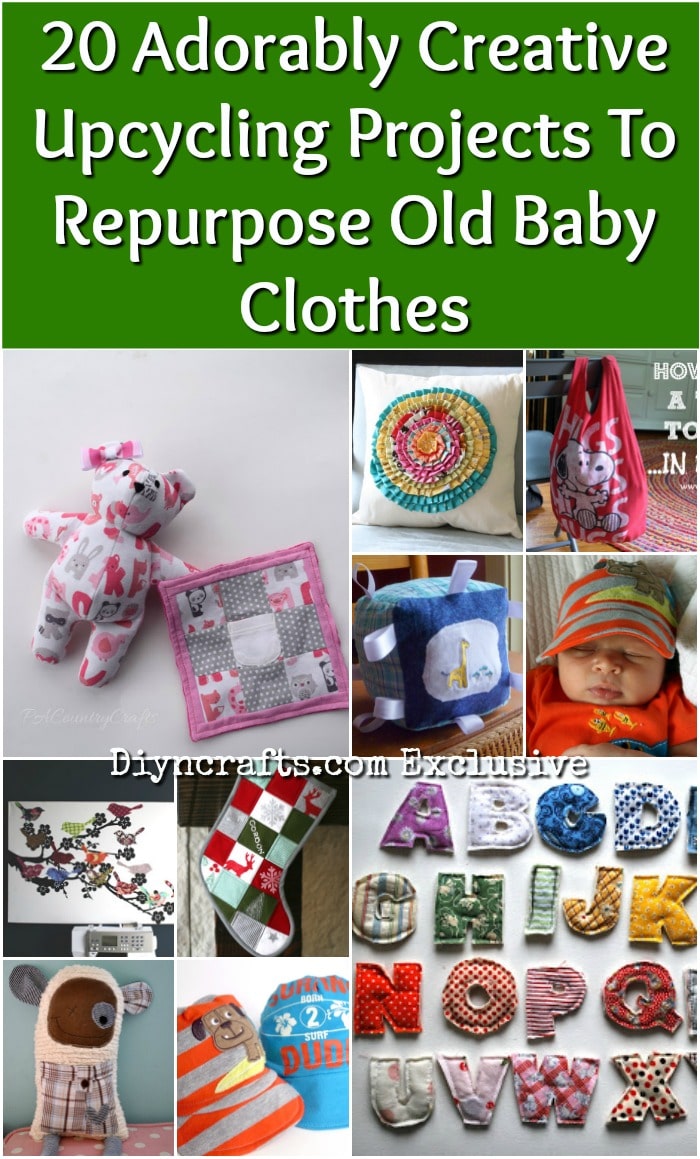 20 Adorably Creative Upcycling Projects To Repurpose Old Baby Clothes {With tutorial links}