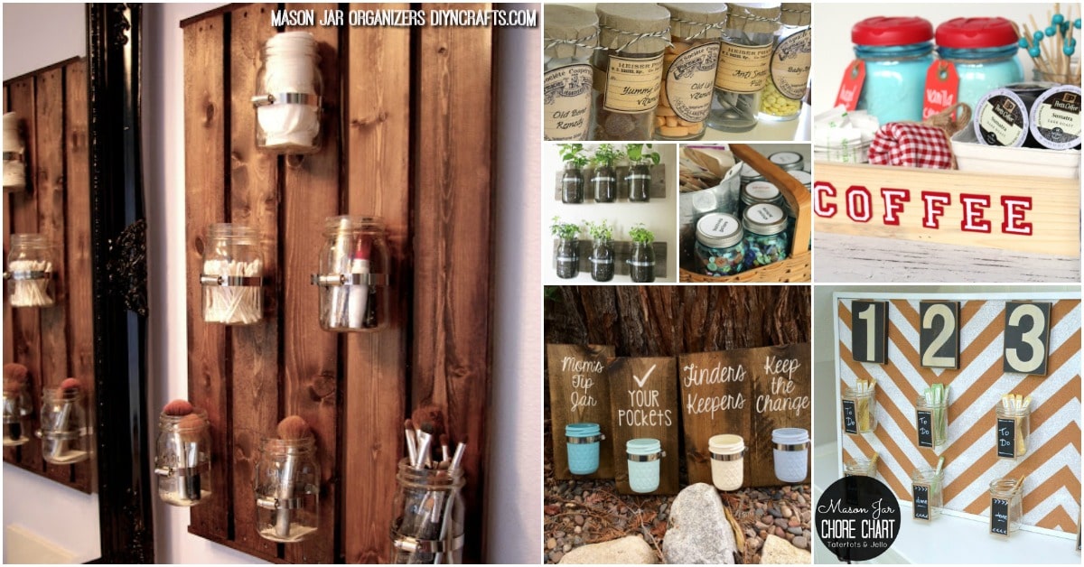 30 Mind Blowing DIY Mason Jar Organizers You'll Want To Make Right Away -  DIY & Crafts