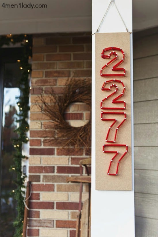 Cheap And Easy String And Nail House Numbers