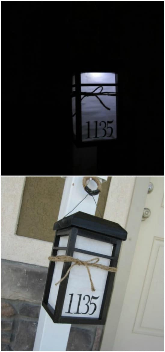 Solar Lantern House Number Display