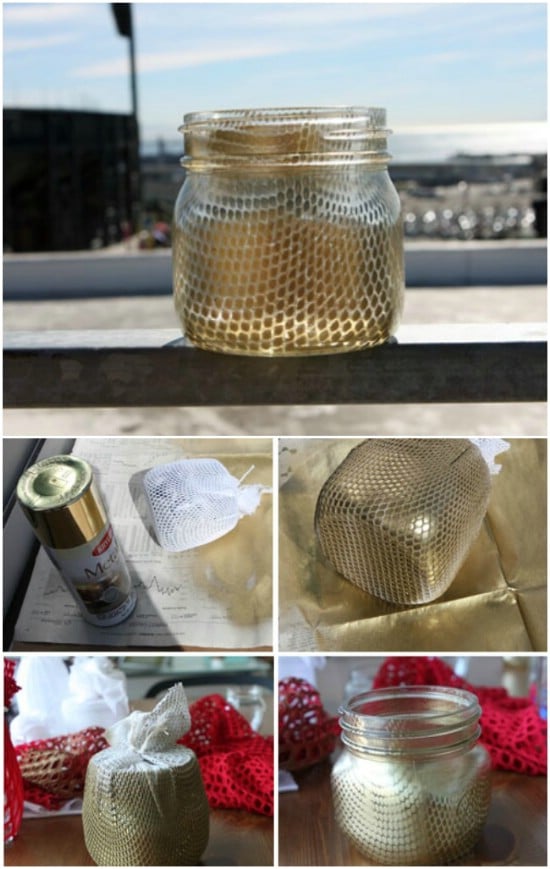 Fishnet Wrapped Mason Jar Craft - It All Started With Paint