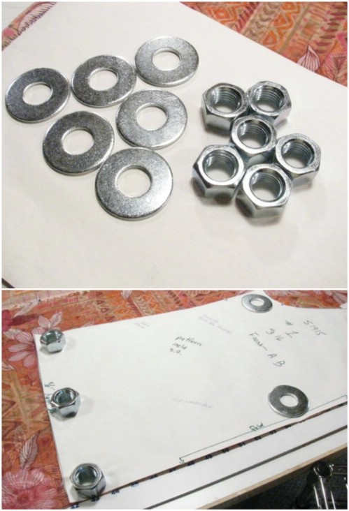 Use Nuts And Washers As Pattern Weights