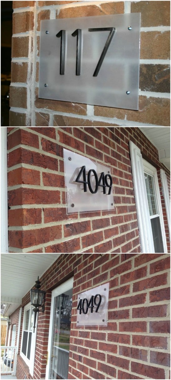 Contemporary Frosted House Number Display