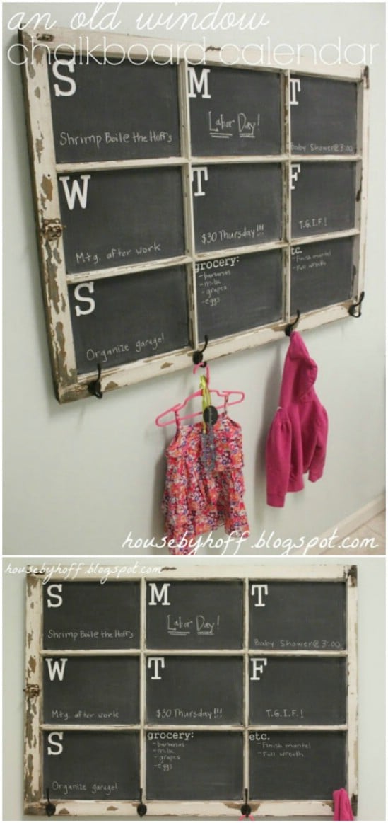 DIY Chalkboard Window Calendar