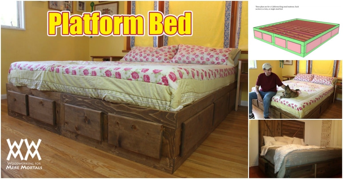 How to Build a King Size Bed With Extra Storage Underneath: Free Plans!